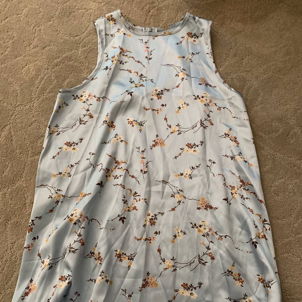 Urban Outfitters Blue Floral Satin Slip Dress NWT